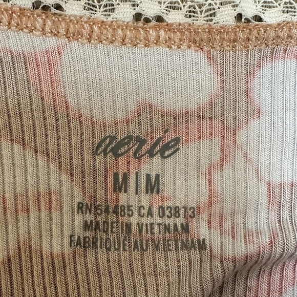 SOLD NWOT Aerie candy hearts lace stretch tank top with rose in brown /pink - Picture 5 of 7